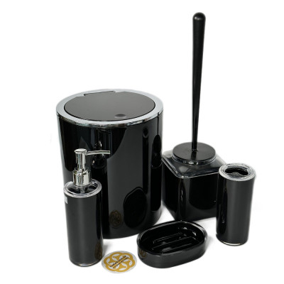 Будкрам купить Набор аксессуаров для ванной комнаты Baskili 5в1, черный OKYANUS Набор аксессуаров для ванной комнаты Baskili 5в1, черный OKYANUS 2