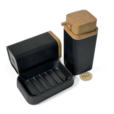 Будкрам купить Набор аксессуаров для ванной комнаты STELLA 5в1, черный OKYANUS Набор аксессуаров для ванной комнаты STELLA 5в1, черный OKYANUS 2