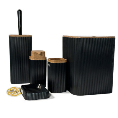 Будкрам купить Набор аксессуаров для ванной комнаты STELLA 5в1, черный OKYANUS Набор аксессуаров для ванной комнаты STELLA 5в1, черный OKYANUS 7