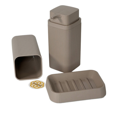 Будкрам купити Набір аксесуарів для ванної кімнати STELLA 5в1, коричневий OKYANUS Набір аксесуарів для ванної кімнати STELLA 5в1, коричневий OKYANUS 4