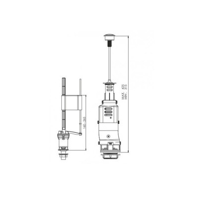 Будкрам купити Арматура для зливного бачка Hidro Float кнопка та нижній клапан Арматура для зливного бачка Hidro Float кнопка та нижній клапан 6