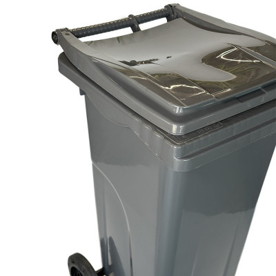 Будкрам купить Мусорный бак на колесах 120 л, усиленный пластик, серый Afacan Plastik Мусорный бак на колесах 120 л, усиленный пластик, серый Afacan Plastik 2