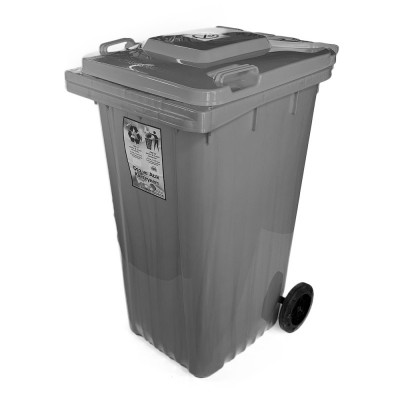 Будкрам купить Мусорный бак на колесах 240 л, усиленный пластик, серый Afacan Plastik