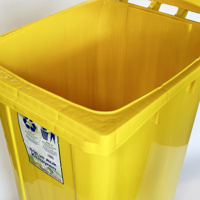 Будкрам купить Мусорный бак на колесах 240 л, усиленный пластик, желтый Afacan Plastik Мусорный бак на колесах 240 л, усиленный пластик, желтый Afacan Plastik 4