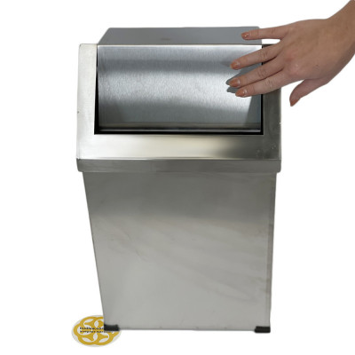 Будкрам купить Контейнер для мусора 25 Л с качающейся крышкой нержавеющая сталь, хром Sanpreis Контейнер для мусора 25 Л с качающейся крышкой нержавеющая сталь, хром Sanpreis 4