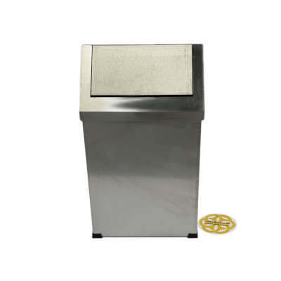 Будкрам купить Контейнер для мусора 25 Л с качающейся крышкой нержавеющая сталь, хром Sanpreis