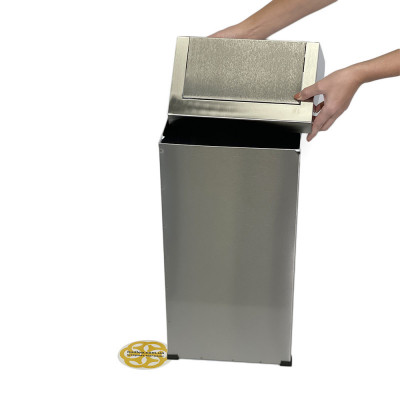 Будкрам купить Контейнер для мусора 36 Л с качающейся крышкой нержавеющая сталь, хром Sanpreis Контейнер для мусора 36 Л с качающейся крышкой нержавеющая сталь, хром Sanpreis 4