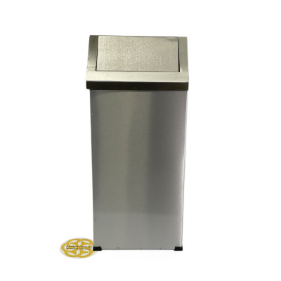 Будкрам купить Контейнер для мусора 36 Л с качающейся крышкой нержавеющая сталь, хром Sanpreis