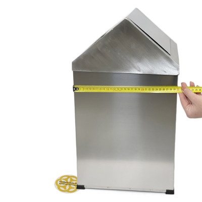 Будкрам купити Контейнер для сміття 45 Л з кришкою, що коливається, нержавіюча сталь, хром Sanpreis Контейнер для сміття 45 Л з кришкою, що коливається, нержавіюча сталь, хром Sanpreis 3