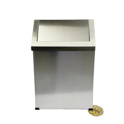 Будкрам купить Контейнер для мусора 45 Л с качающейся крышкой нержавеющая сталь, хром Sanpreis