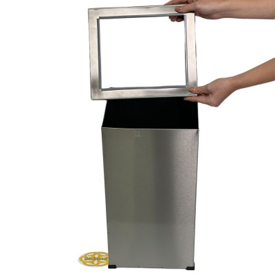 Будкрам купити Бак для сміття 36 Л без кришки, нержавіюча сталь, хром Sanpreis Бак для сміття 36 Л без кришки, нержавіюча сталь, хром Sanpreis 2