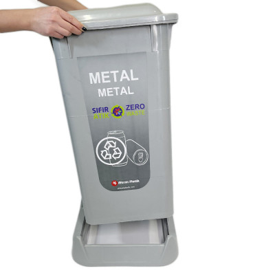 Будкрам купить Контейнер для сортировки мусора 70Л, с крышкой, пластик, серый, Afacan Plastik Контейнер для сортировки мусора 70Л, с крышкой, пластик, серый, Afacan Plastik 4