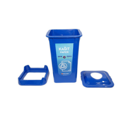 Будкрам купить Контейнер для сортировки мусора 70Л, с крышкой, пластик, синий, Afacan Plastik Контейнер для сортировки мусора 70Л, с крышкой, пластик, синий, Afacan Plastik 2