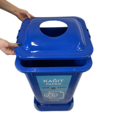 Будкрам купить Контейнер для сортировки мусора 70Л, с крышкой, пластик, синий, Afacan Plastik Контейнер для сортировки мусора 70Л, с крышкой, пластик, синий, Afacan Plastik 4