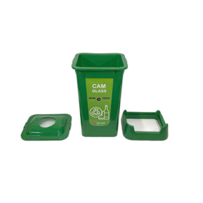 Будкрам купити Контейнер для сортування сміття 70Л, з кришкою, пластик, зелений, Afacan Plastik Контейнер для сортування сміття 70Л, з кришкою, пластик, зелений, Afacan Plastik 3