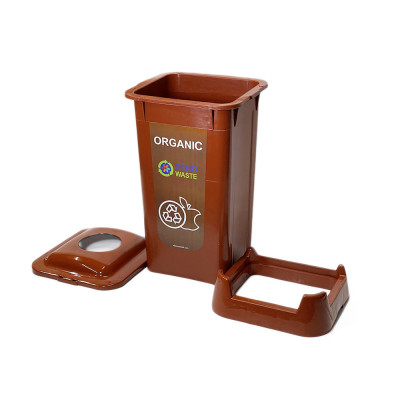 Будкрам купити Контейнер для сортування сміття 70Л, з кришкою, пластик, коричневий, Afacan Plastik Контейнер для сортування сміття 70Л, з кришкою, пластик, коричневий, Afacan Plastik 2