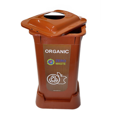 Будкрам купити Контейнер для сортування сміття 70Л, з кришкою, пластик, коричневий, Afacan Plastik Контейнер для сортування сміття 70Л, з кришкою, пластик, коричневий, Afacan Plastik 3
