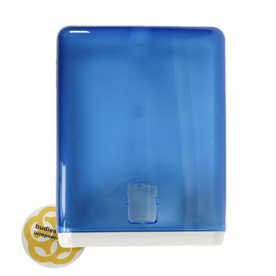 Будкрам купити Настінний диспенсер для серветок Z-складання 400 шт, пластик, прозорий блакитний Afacan Plastik