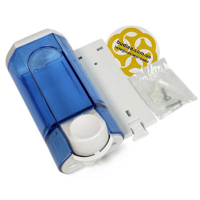 Будкрам купить Дозатор для мыла 600 мл, настенный, синий, кнопка белая Afacan Plastik Дозатор для мыла 600 мл, настенный, синий, кнопка белая Afacan Plastik 4