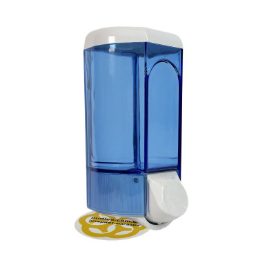 Будкрам купити Дозатор для мила 600 мл, настінний, синій, біла кнопка Afacan Plastik