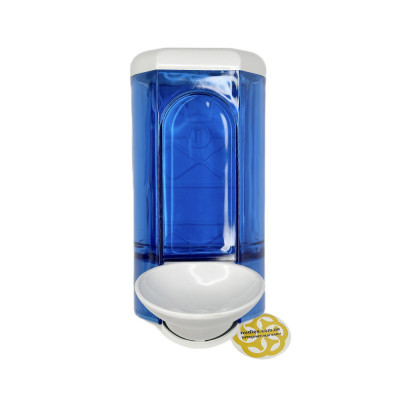 Будкрам купити Ліктьовий дозатор для мила 600 мл, настінний, синій з білою кнопкою Afacan Plastik