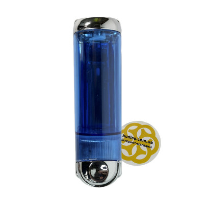 Будкрам купити Дозатор для мила 250 мл, настінний, на планці, синій хром Afacan Plastik