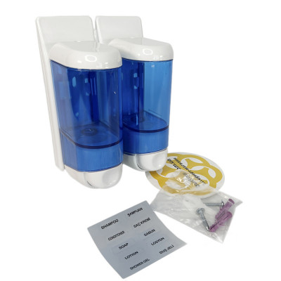 Будкрам купити Дозатор для мила подвійний 2х250 мл, настінний, синьо-білий Afacan Plastik Дозатор для мила подвійний 2х250 мл, настінний, синьо-білий Afacan Plastik 4