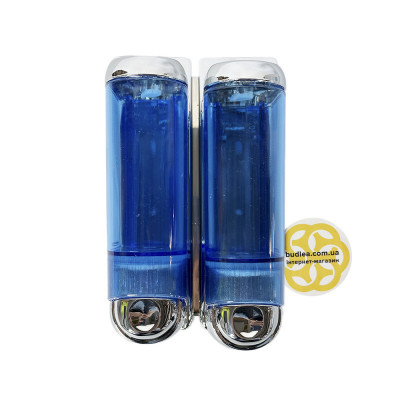 Будкрам купити Дозатор для мила подвійний 2х250 мл, настінний, синій хром Afacan Plastik