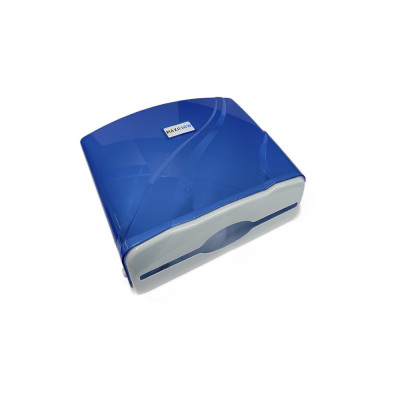 Будкрам купити Диспенсер для паперових рушників 200 шт, настінний, пластик, прозоро-блакитний Sanpreis