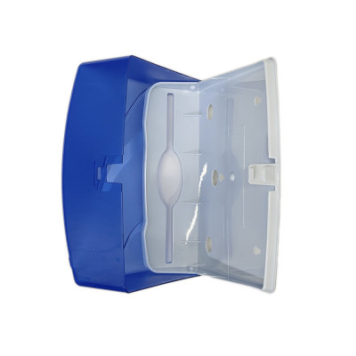 Будкрам купить Диспенсер для бумажных полотенец 200 шт, настенный, пластик, прозрачно-голубой Sanpreis Диспенсер для бумажных полотенец 200 шт, настенный, пластик, прозрачно-голубой Sanpreis 3