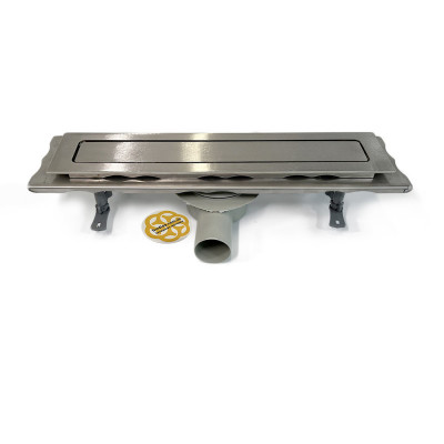 Будкрам купить Душевой трап ELIT  PREMIUM 45 см, горизонтальный, нержавеющая сталь, поворотный сифон, решётка  - цельнометаллическая Sanpreis