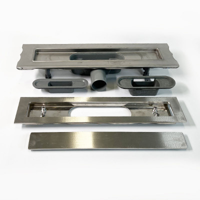 Будкрам купить Душевой трап ELIT  PREMIUM 45 см, горизонтальный, нержавеющая сталь, поворотный сифон, решётка  - цельнометаллическая Sanpreis Душевой трап ELIT  PREMIUM 45 см, горизонтальный, нержавеющая сталь, поворотный сифон, решётка  - цельнометаллическая Sanpreis 3