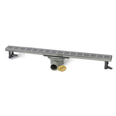 Будкрам купить Трап для душа CLASSIC LEGAL  80 см, горизонтальный,  поворотный сифон, с гидрозатвором, решётка волна Sanpreis