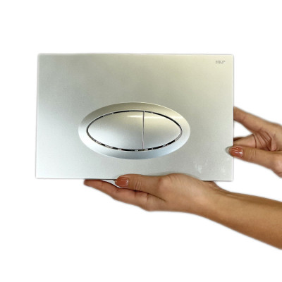 Будкрам купити Кнопка змиву для інсталяції 3/6Л, овальна, хром сатин Sanpreis Кнопка змиву для інсталяції 3/6Л, овальна, хром сатин Sanpreis 2