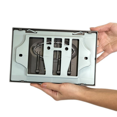 Будкрам купити Кнопка змиву для інсталяції 3/6Л, овальна, темно-сірий Sanpreis Кнопка змиву для інсталяції 3/6Л, овальна, темно-сірий Sanpreis 5