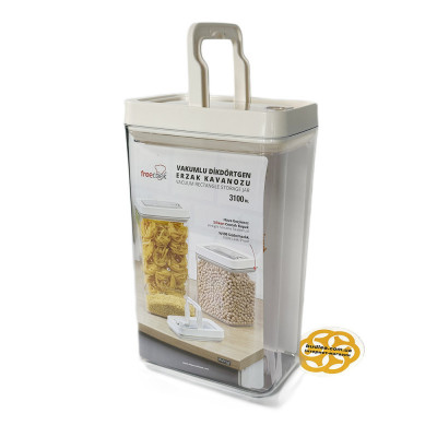 Будкрам купити Контейнер для сипучих продуктів вакуумний 3,1 л прямокутний, пластик OKYANUS