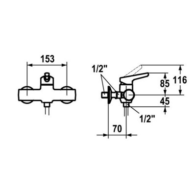 Будкрам купить Смеситель для ванной и душа WAMAS, латунь хром KWC (Швейцария) Смеситель для ванной и душа WAMAS, латунь хром KWC (Швейцария) 4