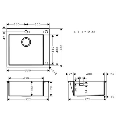 Будкрам купити Мийка кухонна S510-F450 на стільницю, 560х510, штучний камінь, колір графіт Hansgrohe Мийка кухонна S510-F450 на стільницю, 560х510, штучний камінь, колір графіт Hansgrohe 3