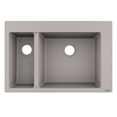Будкрам купить Кухонная мойка S510-F635 на столешницу на две чаши, 770х510, искусственный камень, цвет бетон  Hansgrohe