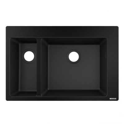 Будкрам купить Кухонная мойка S510-F635 на столешницу на две чаши, 770х510, искусственный камень, цвет графит  Hansgrohe