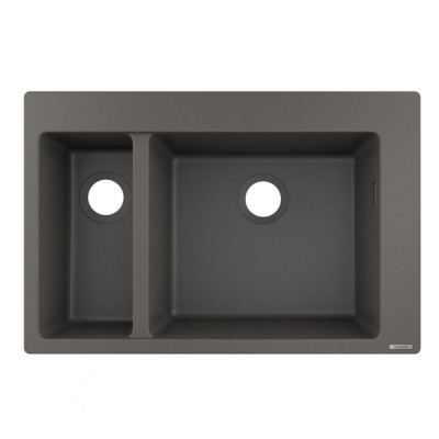 Будкрам купить Кухонная мойка S510-F635 на столешницу на две чаши, 770х510, искусственный камень, цвет серый  Hansgrohe