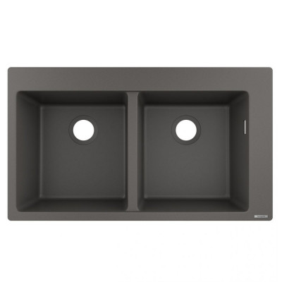 Будкрам купить Кухонная мойка S510-F770 на столешницу на две чаши, 880х510, искусственный камень, цвет серый  Hansgrohe