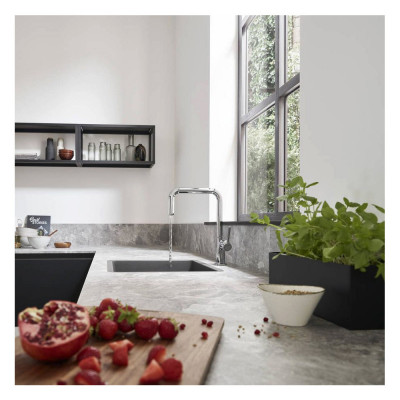 Будкрам купити Кухонна мийка S510-U450 під стільницю, 500х450, штучний камінь, колір графіт Hansgrohe Кухонна мийка S510-U450 під стільницю, 500х450, штучний камінь, колір графіт Hansgrohe 2