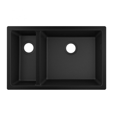 Будкрам купить Кухонная мойка S51 S510-U635 под столешницу на две чаши, 710х450, искусственный камень, цвет графит  Hansgrohe