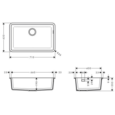 Будкрам купити Кухонна мийка S510-U660 під стільницю 710х450, штучний камінь, сірий колір Hansgrohe Кухонна мийка S510-U660 під стільницю 710х450, штучний камінь, сірий колір Hansgrohe 2