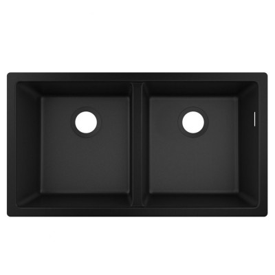 Будкрам купить Кухонная мойка S510-U770 под столешницу на две чаши, 820х450, искусственный камень, цвет графит  Hansgrohe