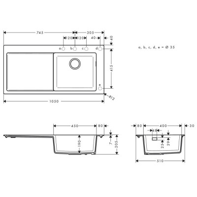 Будкрам купити Кухонна мийка S514-F450 на стільницю, 1050х510, штучний камінь, сірий колір Hansgrohe Кухонна мийка S514-F450 на стільницю, 1050х510, штучний камінь, сірий колір Hansgrohe 2