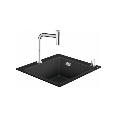 Будкрам купить Кухонная мойка со смесителем COMBI C51-F450-06 на столешницу 560x510, цвет графит  Hansgrohe