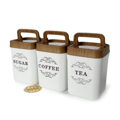 Будкрам купити Набір контейнерів для зберігання продуктів, 3 шт на 900 мл, білий OKYANUS