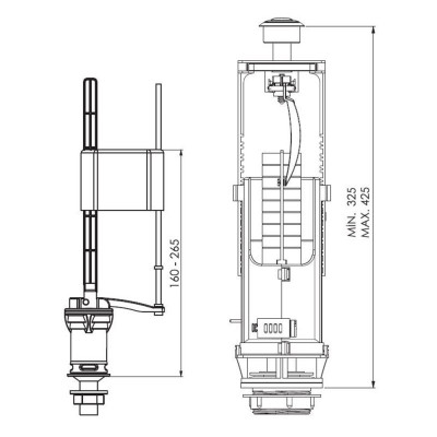 Будкрам купить Сливной механизм для смывного бачка Hidro Float с двойным сливом, клапан нижней подачи воды, 3/6 Сливной механизм для смывного бачка Hidro Float с двойным сливом, клапан нижней подачи воды, 3/6 8